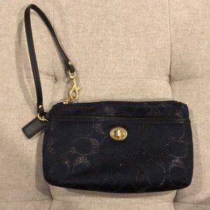 Navy Coach wristlet